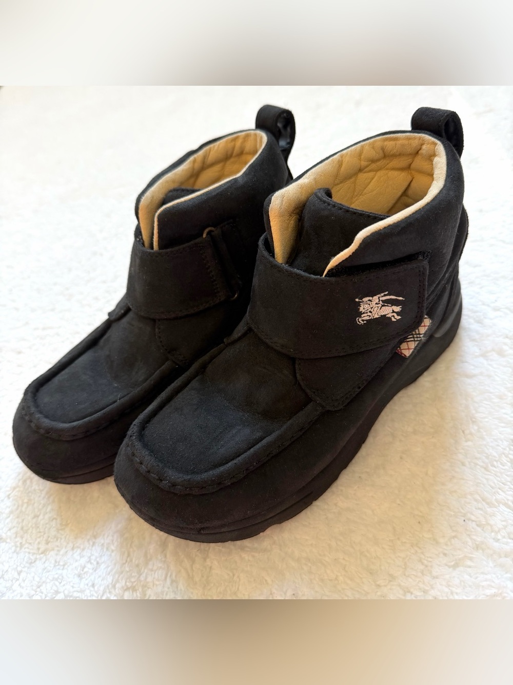 RARE Burberry winter autumn boots shoes boys girls Horse Nova check black